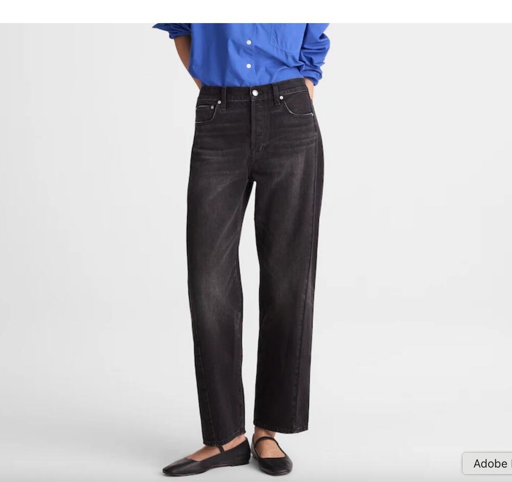 Madewell Pieced Barrel-Leg Jeans 28 NWT